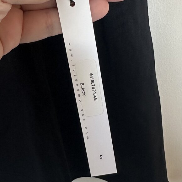 NWT REVOLVE Susana Monaco Black Capped Short Sleeve Top - Size Small - Picture 3 of 6